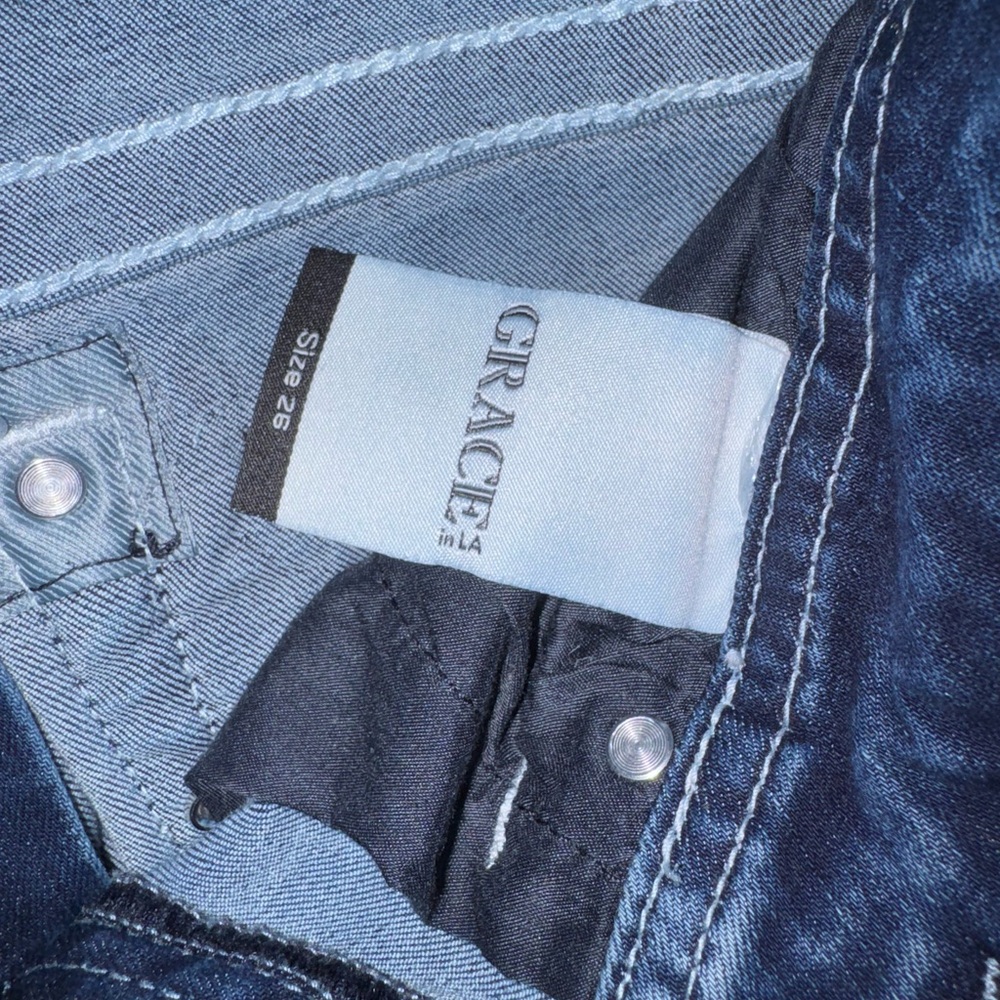 Grace Dark Blue Flare Jeans - Picture 2 of 4